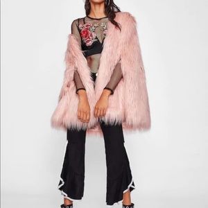 Pink fur vest